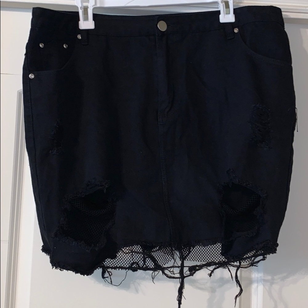 Boohoo Distressed Mini Skirt